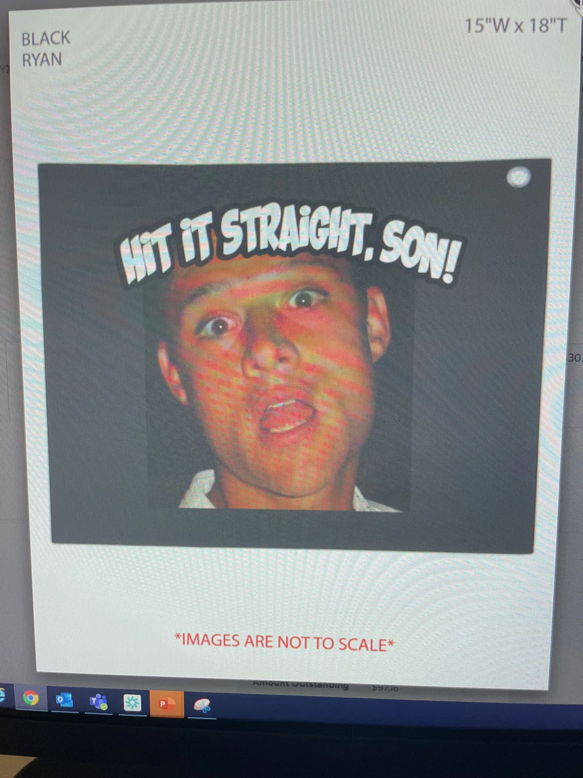 A photograph of custom face merchandise artwork